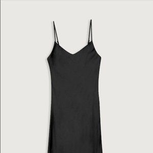 Oak + Fort Black Midi Slip Dress